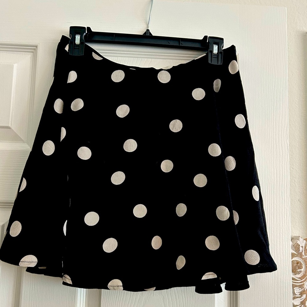 Impulse Black and beige Polka Dot Skater Skirt